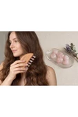 Pembe Kuvars Taşlı Ahşap Masaj Tarağı thumbnail 2