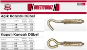 Made Kapalı Kancalı Çelik Dübel M6 - 5 Adet thumbnail 2