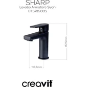 Sharp Lavabo Armatürü Siyah thumbnail 2