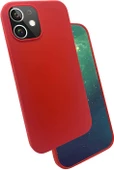iPhone 12 Uyumlu Mnc Silk Silikon-Kırmızı thumbnail 1