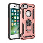 Newface Apple iPhone 7 Kılıf Sofya Yüzüklü Silikon Kapak - Rose thumbnail 2