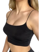 Askılı Crop  Bluz-SİYAH thumbnail 2