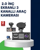 Üç Kameralı Araç Kamerası Full HD Gece Görüş  GSensör thumbnail 1