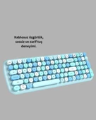 Kablosuz Klavye Mouse Seti mavi thumbnail 3