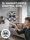 LED Işıklı Futbol Topu Mini Drone Akıllı Sensörlü El Kontrollü thumbnail 1