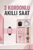 Akıllı Saat Amoled Ekran 3 Kordonlu Aksesuar Hediyeli Sesli Görüşme thumbnail 1