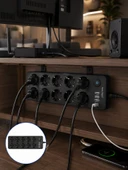 USB ve TypeC Şarj Özellikli 10'lu Çoklu Priz thumbnail 2