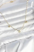 Pirinç Minimal Gold Renk Yonca Model Kadın Ke thumbnail 2