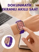 Pembe Mor ve Metal Kordonlu Akıllı Saat Hediye Seti thumbnail 1