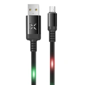 Dc09 Ses Duyarlı Işıklı Micro Usb Kablo 1m 2a - Siyah thumbnail 1