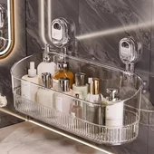 Sn-29266 Vantuzlu Şeffaf Banyo Mutfak Rafı Organizer thumbnail 3
