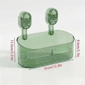 Sn-29266 Vantuzlu Şeffaf Banyo Mutfak Rafı Organizer thumbnail 4