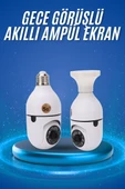 Gece Görüşlü Akıllı Dönebilen Ev Kamerası Ampül Kamera thumbnail 1
