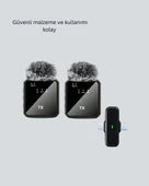 2in1 Kablosuz Yaka Mikrofonu iOS ve Android Uyumlu thumbnail 2