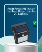 Sensörlü 20 LED Solar Duvar Lambası 3 Metre Algılama Mesafesi thumbnail 1