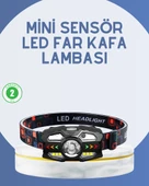 El Sensörlü Led Far Suya Dayanıklı Şarjlı Kafa Lambası thumbnail 1