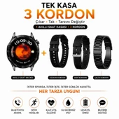 Haino Teko-33 3 Kordonlu Akıllı Saat Siyah thumbnail 2