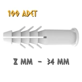 Made Extra Pul Başlı Alçıpan Dübeli - No: 8 - 100 Adet thumbnail 1