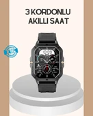 3 Kordonlu Akıllı Saat Uzun Pil Süreli thumbnail 1