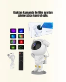 Bluetooth ve Dahili Ses Özellikli Astronot Projeksiyon Lambası thumbnail 3