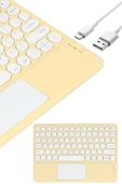 Touchpad Uyumlu Bluetooth Klavye Slim Kablosuz Wifi Q Klavye thumbnail 3