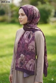 MoonScarf Bambu Kraş Pamuk Şal (Mürdüm) 203-116 thumbnail 1