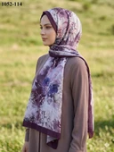 MoonScarf Bambu Kraş Pamuk Şal (Mürdüm) 1052-114 thumbnail 1