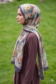 MoonScarf Bambu Kraş Pamuk Şal (Kahve) 207-114 thumbnail 1