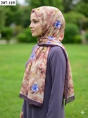 MoonScarf Bambu Kraş Pamuk Şal (Kahve) 207-119 thumbnail 1