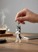 Husky Köpek Figürlü Hareketli Anahtarlık thumbnail 2