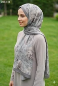 MoonScarf Bambu Kraş Pamuk Şal (Gri) 203-114 thumbnail 1