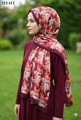 Sharell Bambu Kraş Pamuk Şal (Bordo) 212-112 thumbnail 1