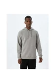 Koton Şardonlu Pamuklu Basic Kapşonlu Sweatshirt thumbnail 8