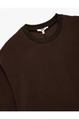 Koton Uzun Kollu Bisiklet Yaka Basic Sweatshirt thumbnail 5