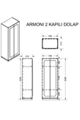 Dolap, Armoni 2 Kapaklı Bronz Aynalı Gardırop thumbnail 2