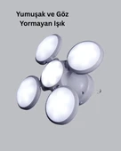 Solar Güneş Enerjili ve USB Şarjlı 5 Kanatlı LED Kamp Lambası thumbnail 3