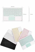 Android ve İOS Uyumlu Bluetooth Klavye Touchpad Slim Kablosuz Wifi Q Klavye thumbnail 4