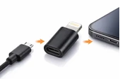 İphone 6S Plus Uyumlu Android Micro Usb Şarj Kablosunu İphone Lightning E Çevirici thumbnail 1