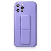 İphone 12 Coco Deri Standlı Kapak - Koyu Lila thumbnail 1