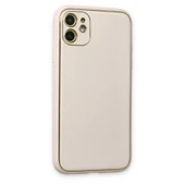 İphone 12 Coco Deri Silikon Kapak - Beyaz thumbnail 2