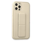 İphone 12 Coco Deri Standlı Kapak - Beyaz thumbnail 2