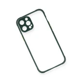 İphone 12 Miami Şeffaf Silikon - Koyu Yeşil thumbnail 3