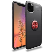 İphone 11 Range Yüzüklü Silikon - Siyah-Kırmızı thumbnail 1