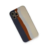 İphone 12 Ebruli Lansman Silikon - Lacivert-Krem thumbnail 2
