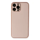 İphone 13 Coco Deri Silikon Kapak - Pembe thumbnail 1