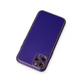İphone 11 Coco Deri Silikon Kapak - Mor thumbnail 3