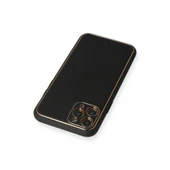 İphone 11 Coco Deri Silikon Kapak - Siyah thumbnail 3