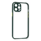 İphone 12 Miami Şeffaf Silikon - Koyu Yeşil thumbnail 1