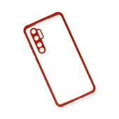 Mi 10 Lite Miami Şeffaf Silikon - Kırmızı thumbnail 3