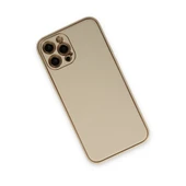İphone 12 Coco Deri Silikon Kapak - Gold thumbnail 3
